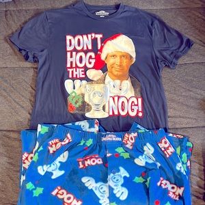 “Don’t Hog the Nog!” Matching Lampoons Vacation Pajamas